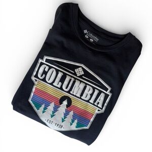 Columbia Navy Tee with Multicolor Graphic Medium